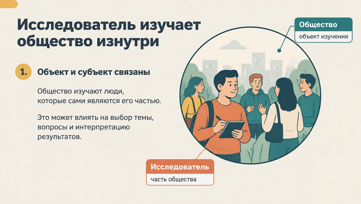Исследователь изучает общество изнутри