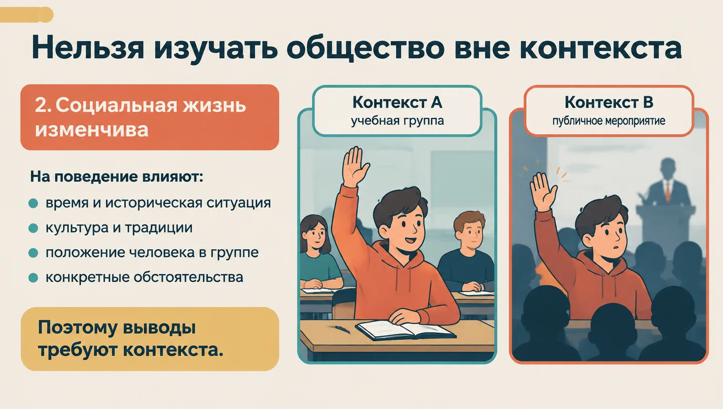 Нельзя изучать общество вне контекста