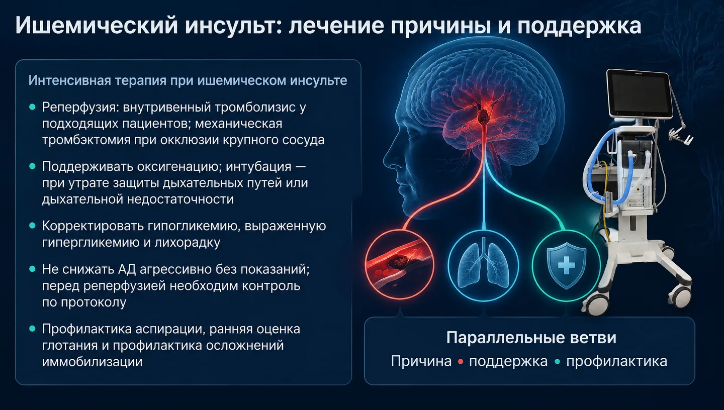 Ишемический инсульт: лечение причины и поддержка