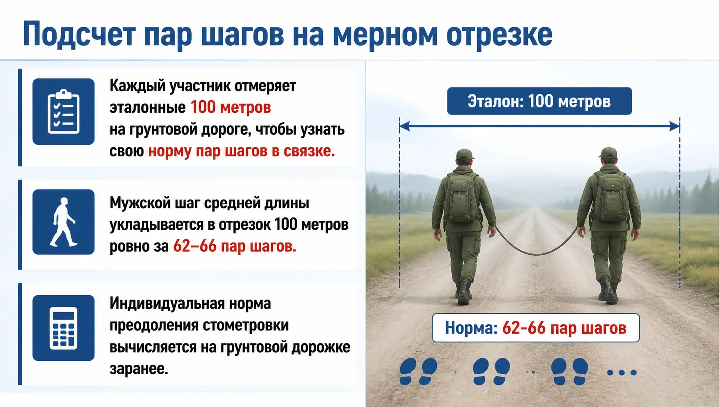 Подсчет пар шагов на мерном отрезке
