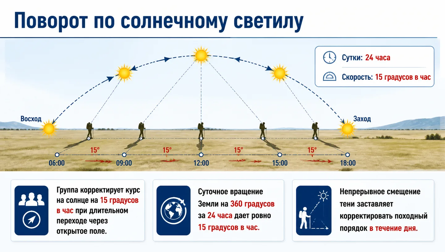 Поворот по солнечному светилу