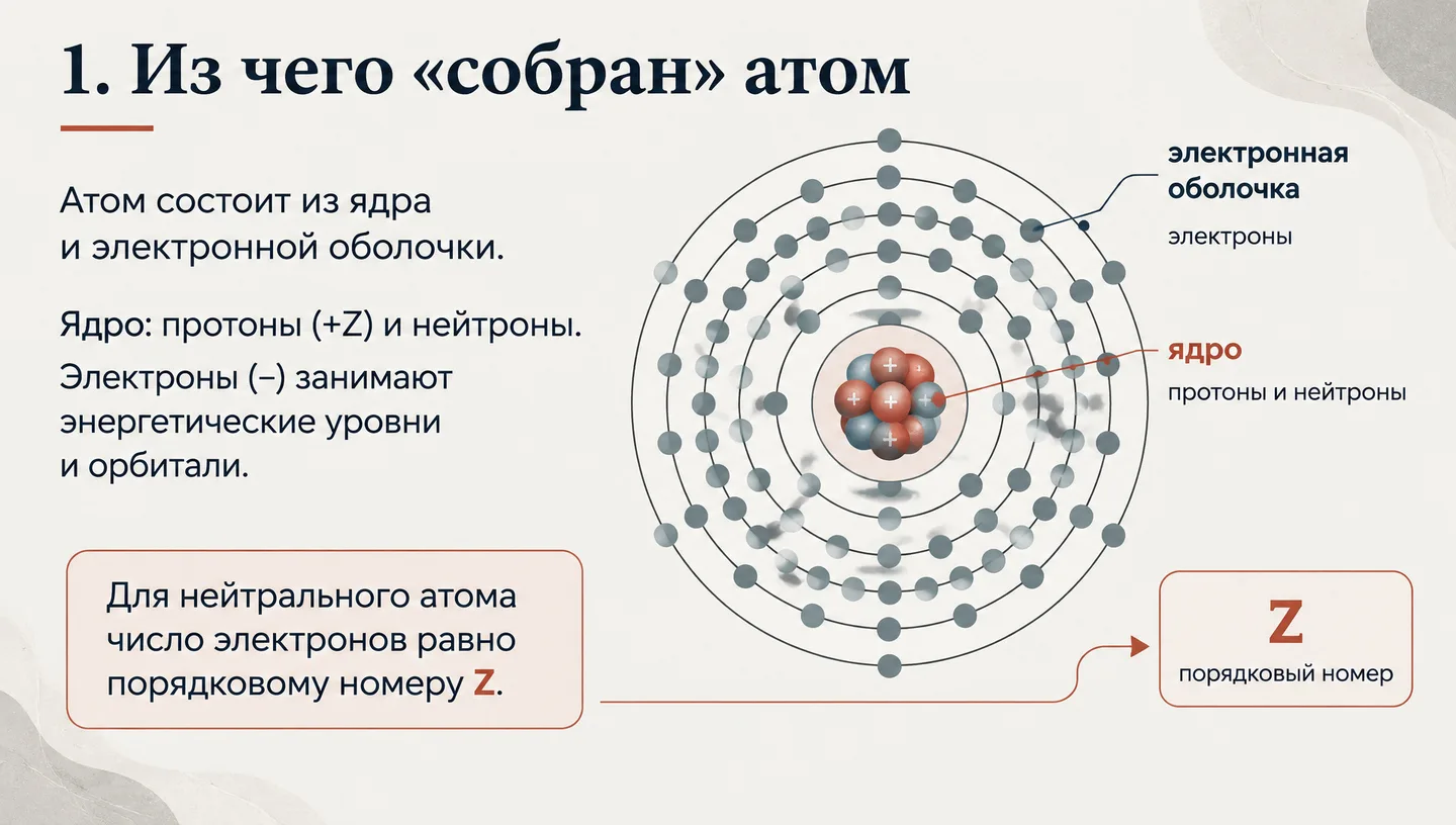 1. Из чего «собран» атом