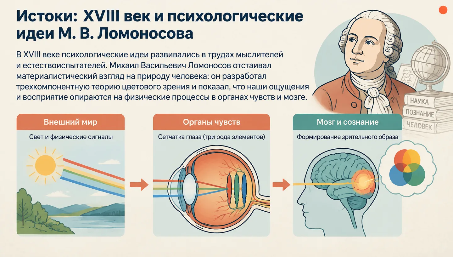 Истоки: XVIII век и психологические идеи М. В. Ломоносова
