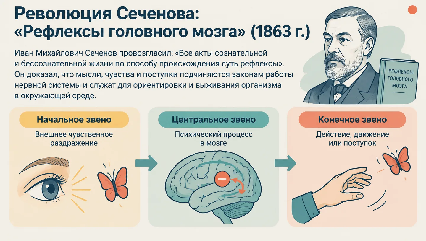 Революция Сеченова: «Рефлексы головного мозга» (1863 г.)