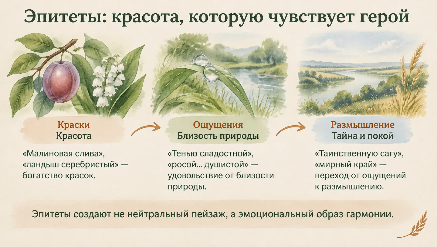 Эпитеты: красота, которую чувствует герой
