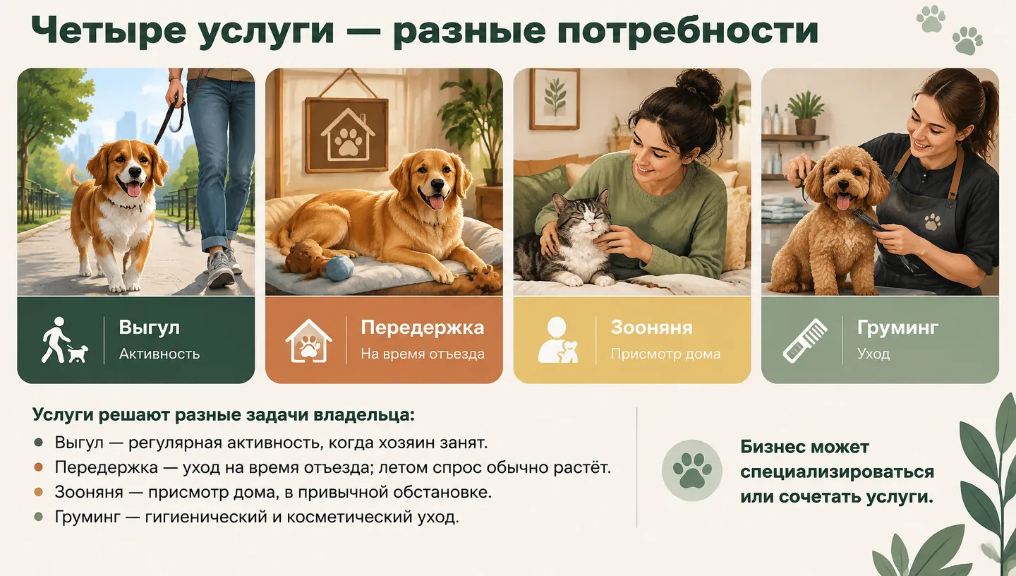 Четыре услуги — разные потребности