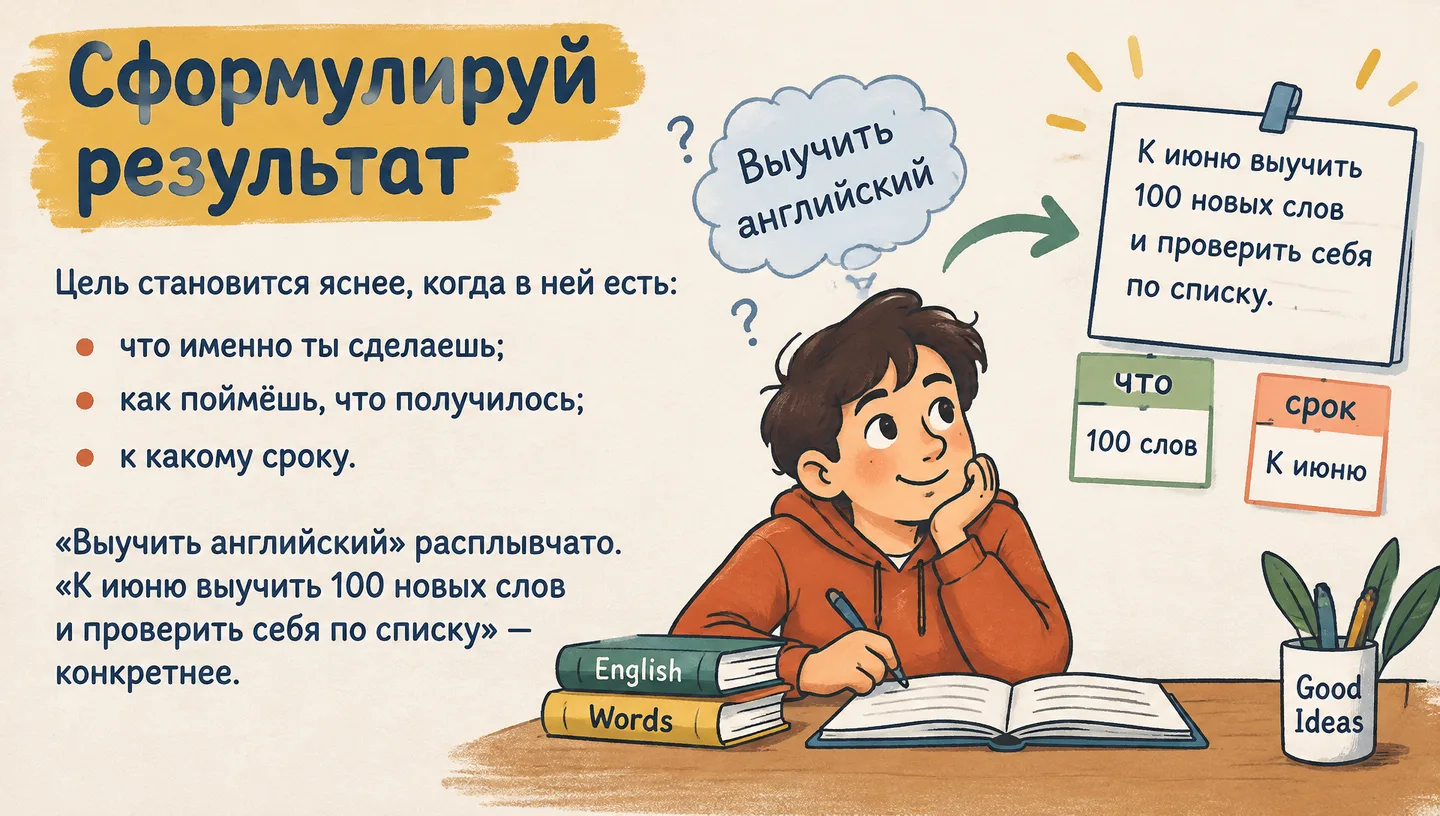 Сформулируй результат
