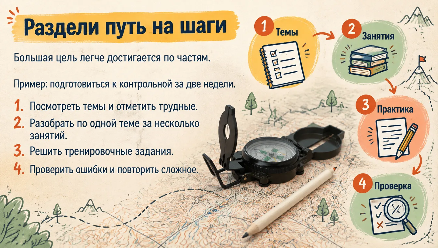 Раздели путь на шаги