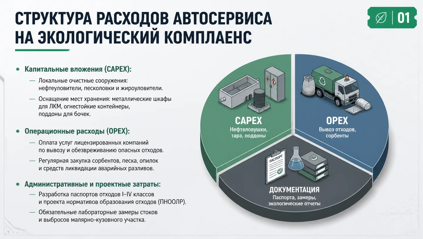 Структура расходов автосервиса на экологический комплаенс