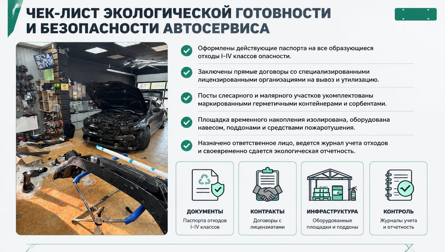 Чек-лист экологической готовности и безопасности автосервиса