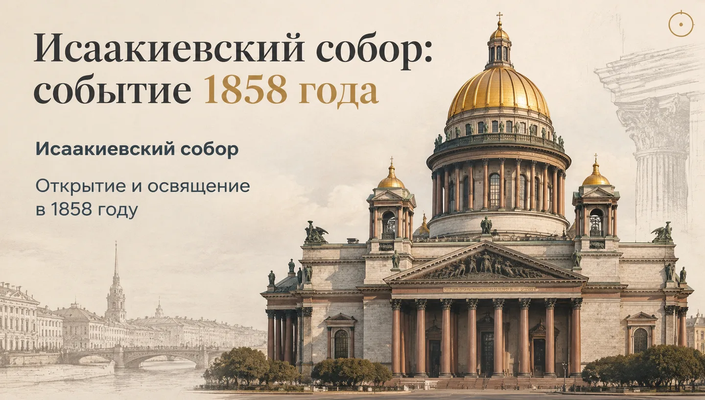 Первый слайд: Исаакиевский собор: событие 1858 года