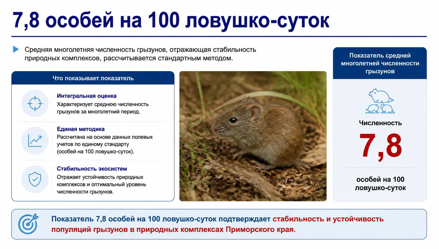 7,8 особей на 100 ловушко-суток