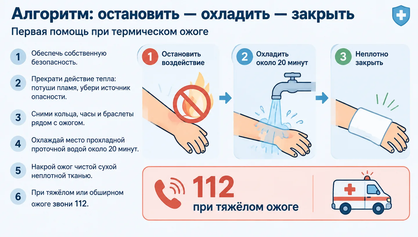 Алгоритм: остановить — охладить — закрыть