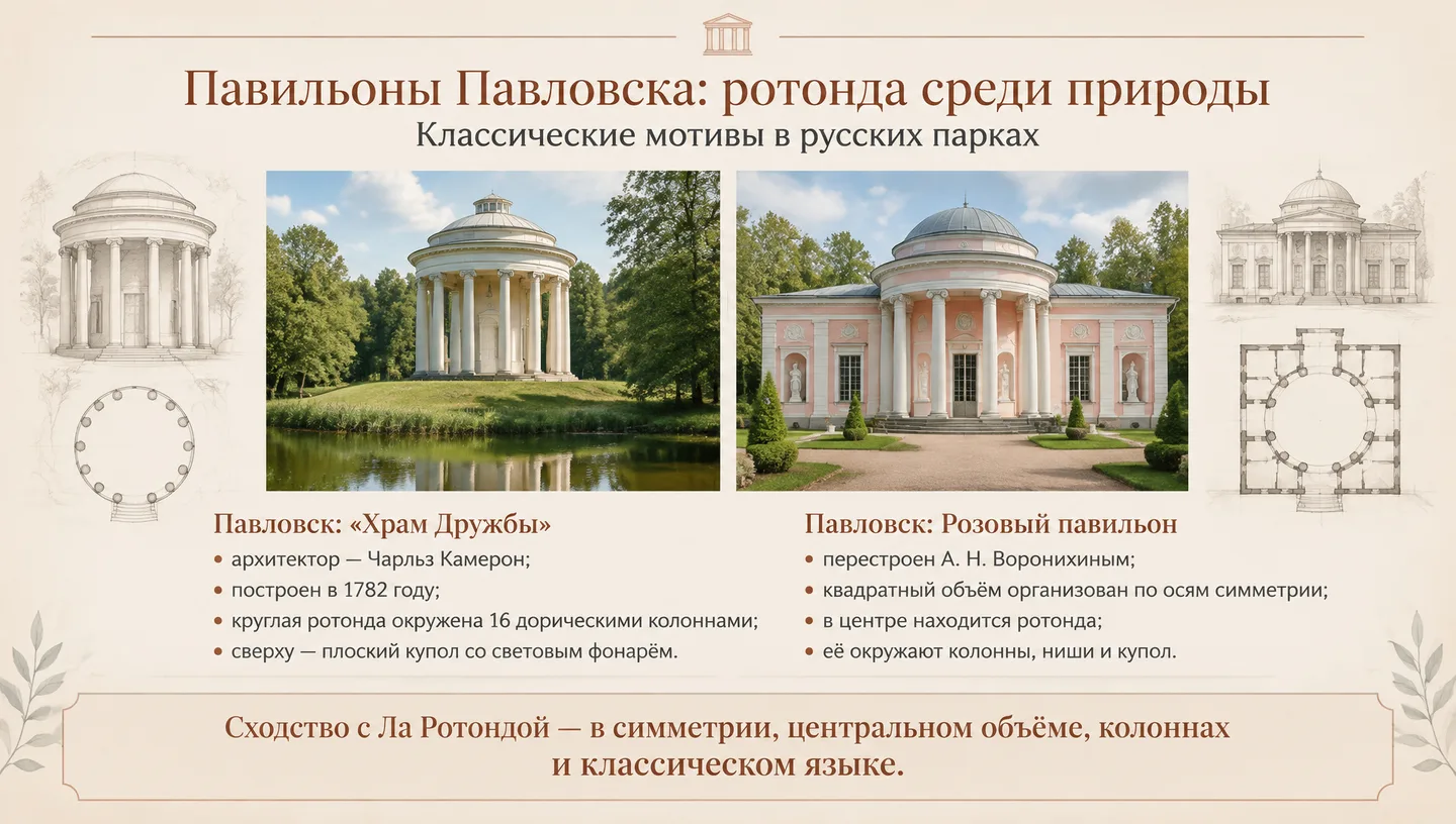 Павильоны Павловска: ротонда среди природы