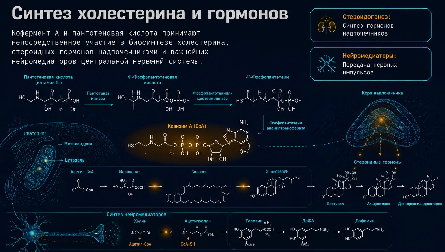 Синтез холестерина и гормонов