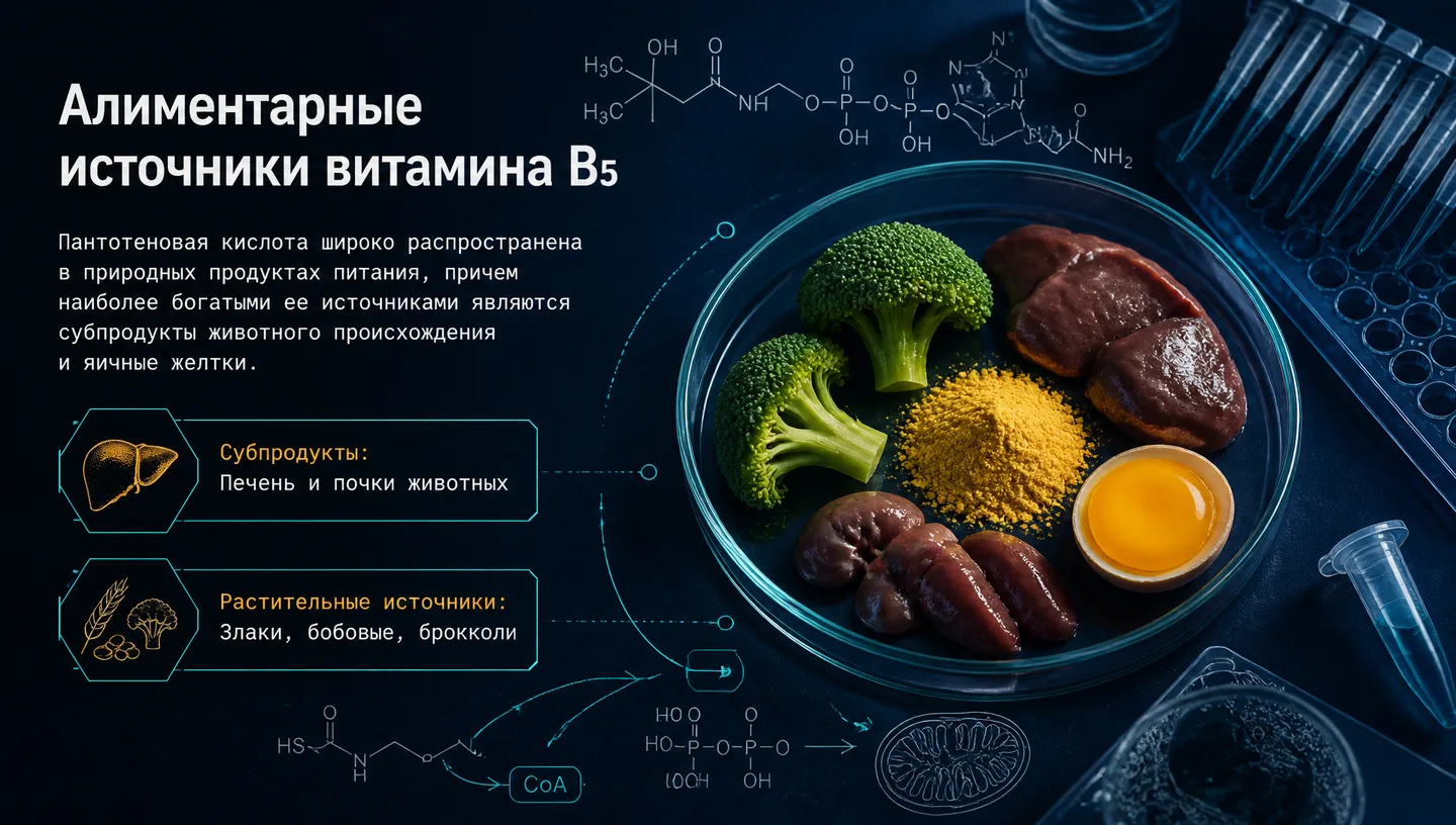 Алиментарные источники витамина B5