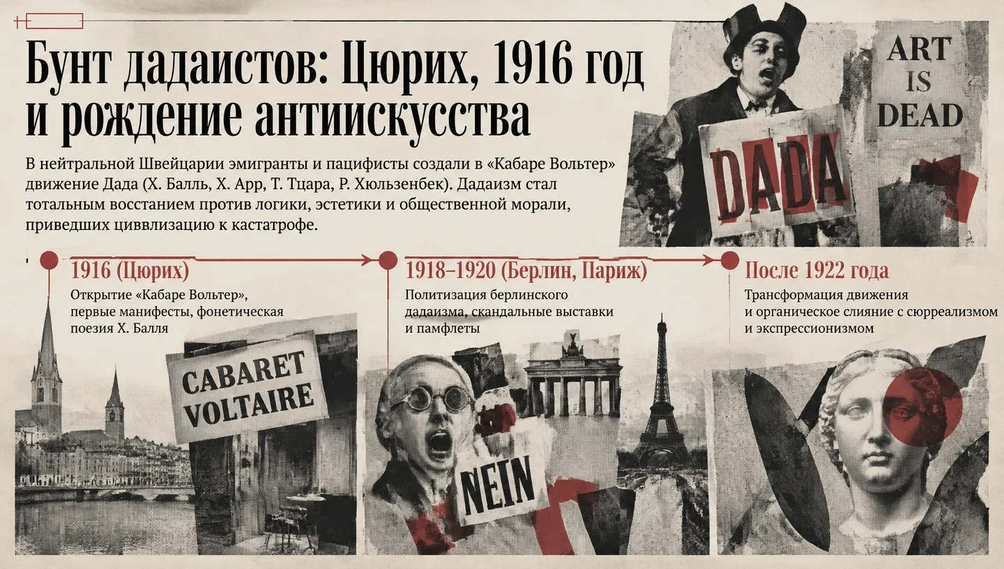 Бунт дадаистов: Цюрих, 1916 год и рождение антиискусства