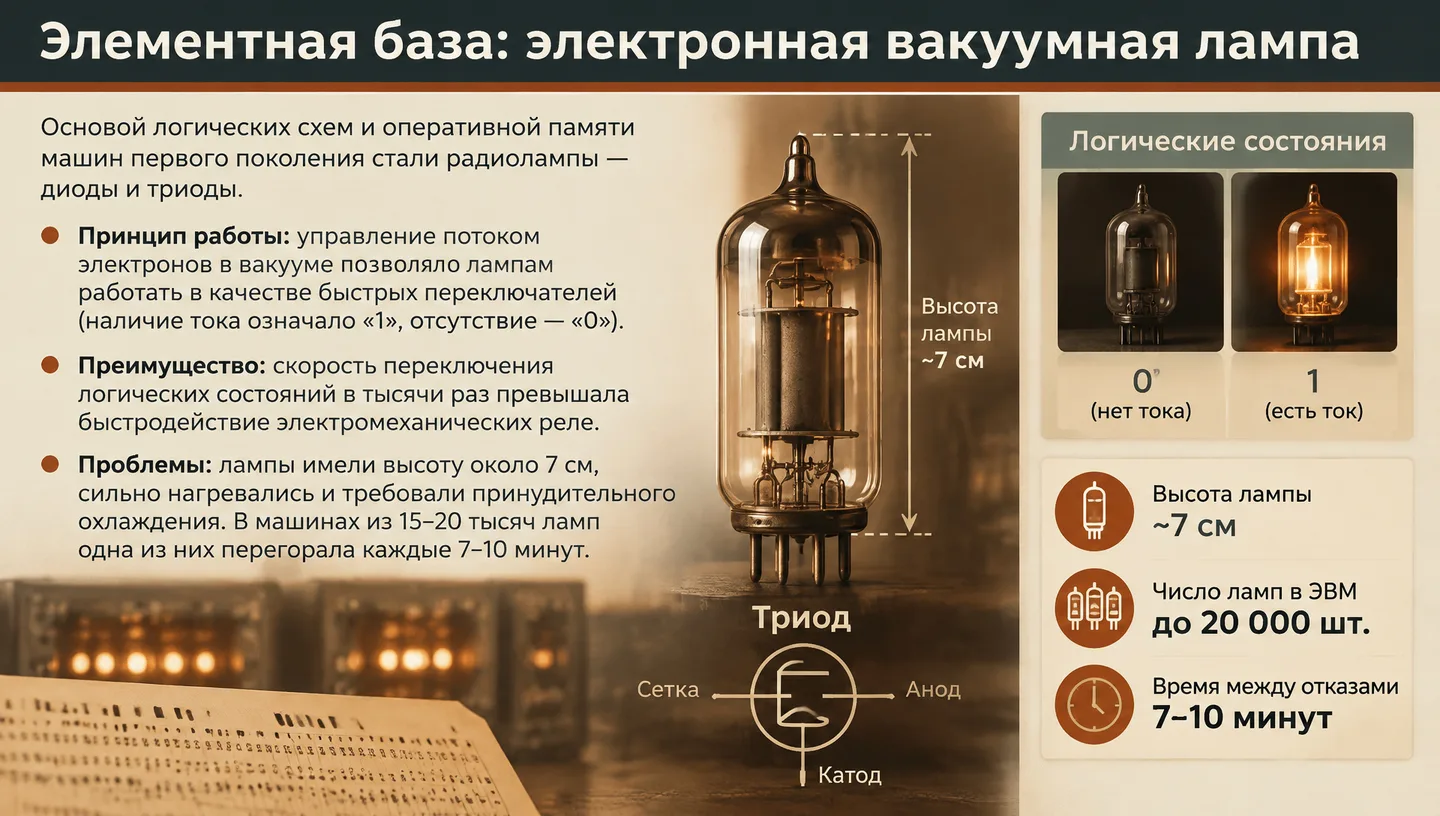 Элементная база: электронная вакуумная лампа