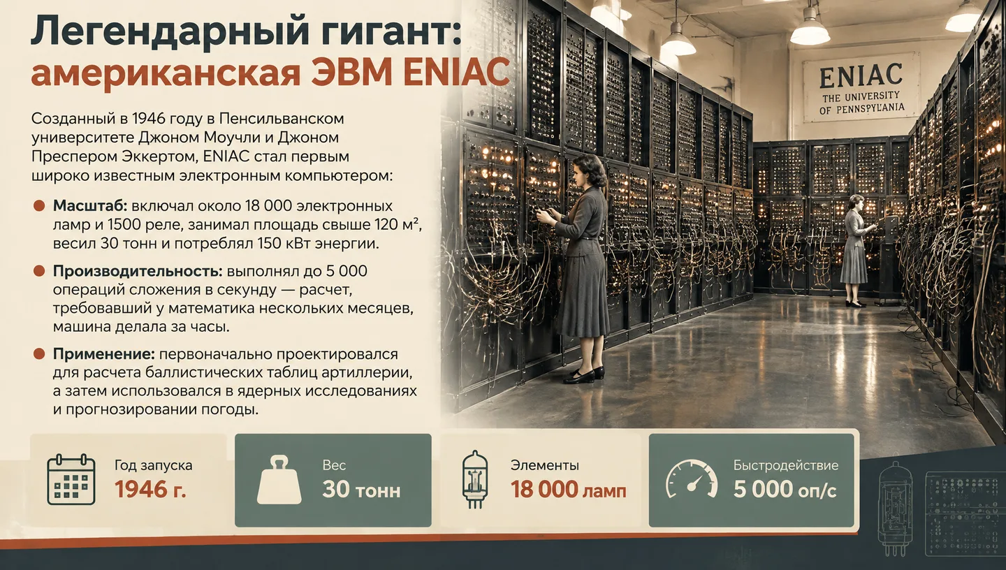 Легендарный гигант: американская ЭВМ ENIAC