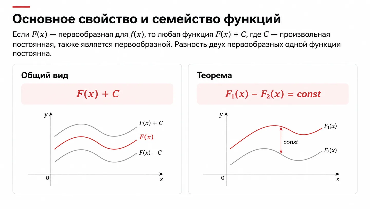 Основное свойство и семейство функций