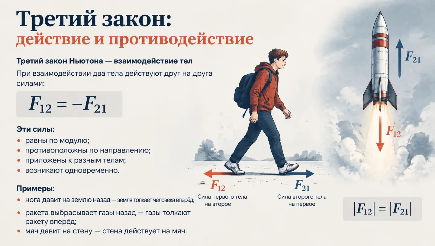 Третий закон: действие и противодействие