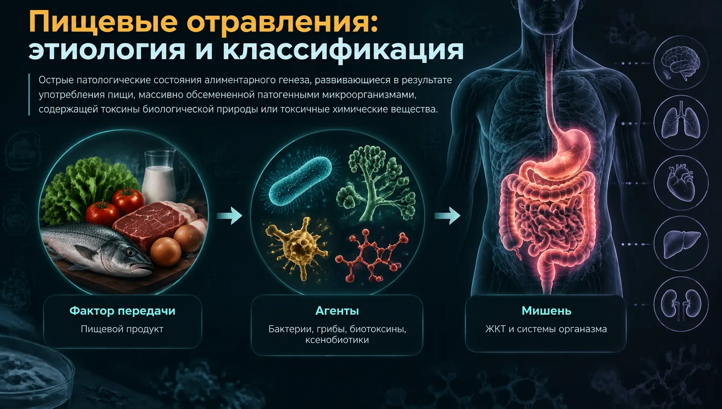 Первый слайд: Пищевые отравления: этиология и классификация