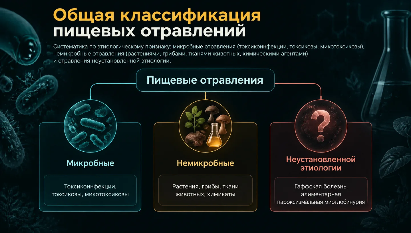 Общая классификация пищевых отравлений
