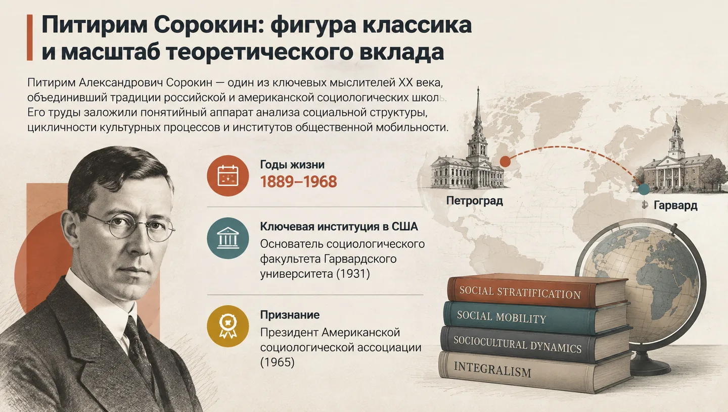 Первый слайд: Питирим Сорокин: фигура классика и масштаб теоретического вклада