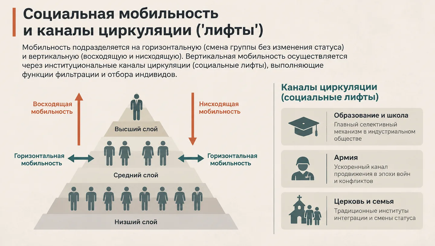 Социальная мобильность и каналы циркуляции ('лифты')
