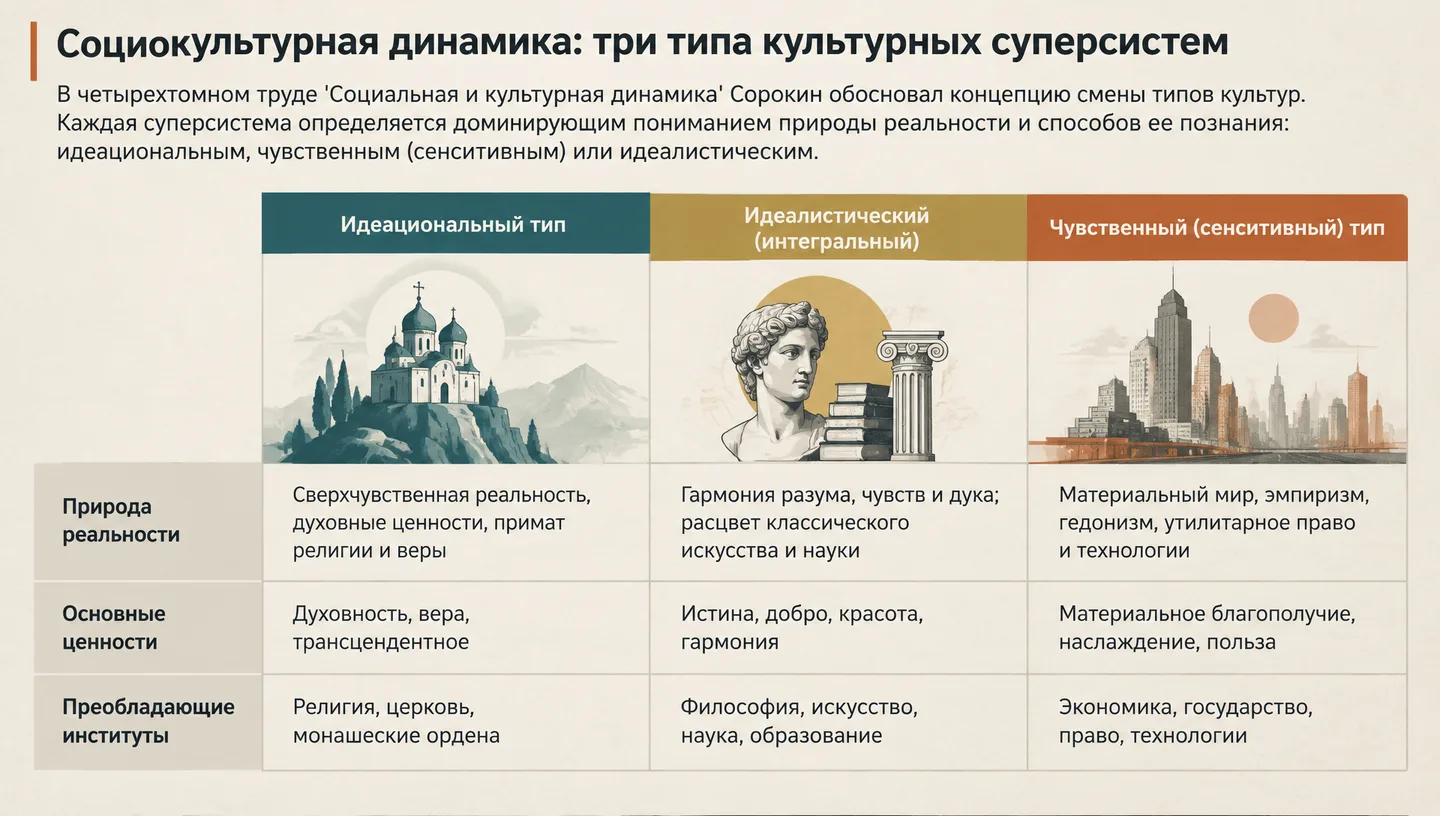 Социокультурная динамика: три типа культурных суперсистем