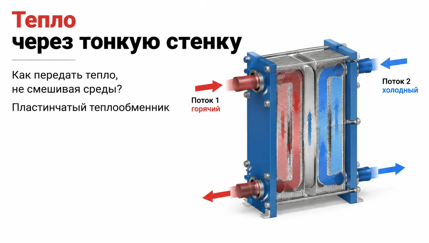 Первый слайд: Тепло через тонкую стенку