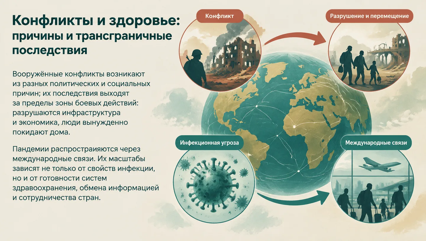 Конфликты и здоровье: причины и трансграничные последствия