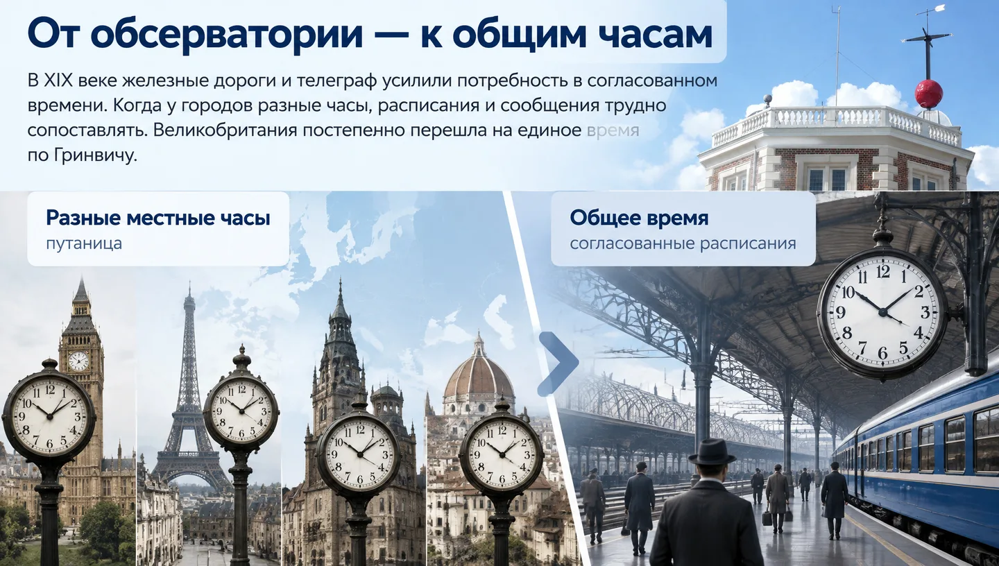 От обсерватории — к общим часам
