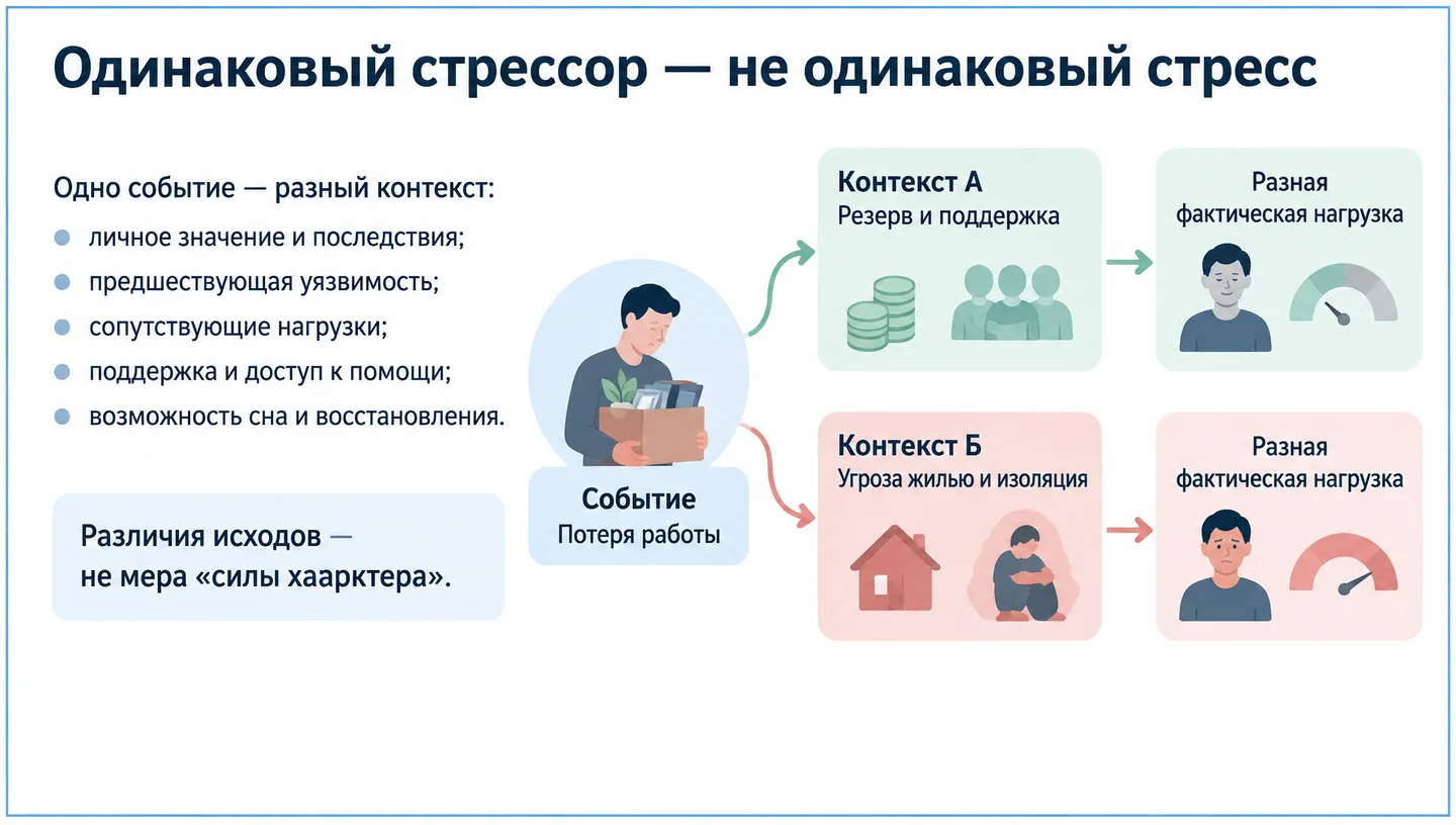 Одинаковый стрессор — не одинаковый стресс