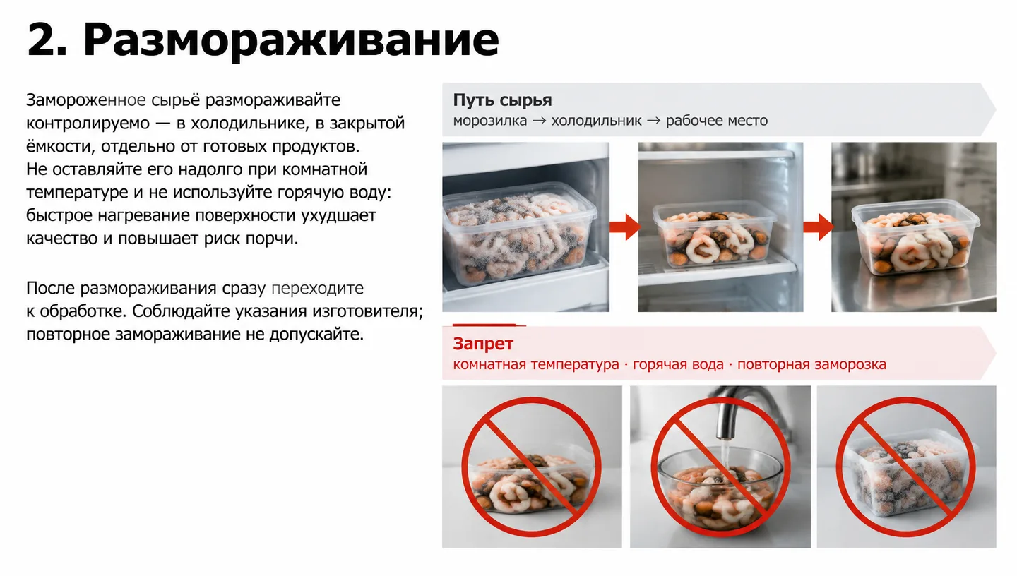 2. Размораживание
