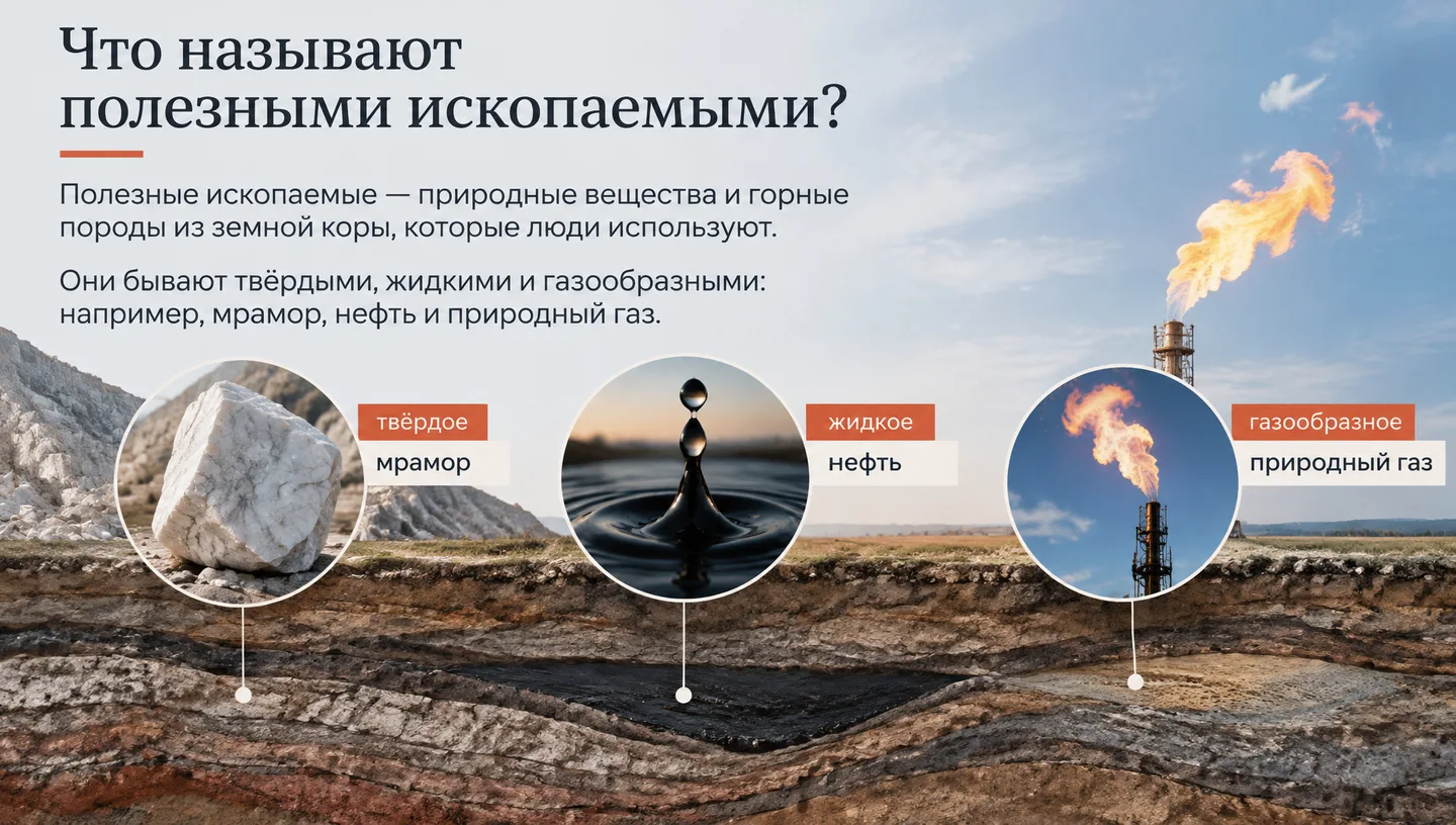 Что называют полезными ископаемыми?