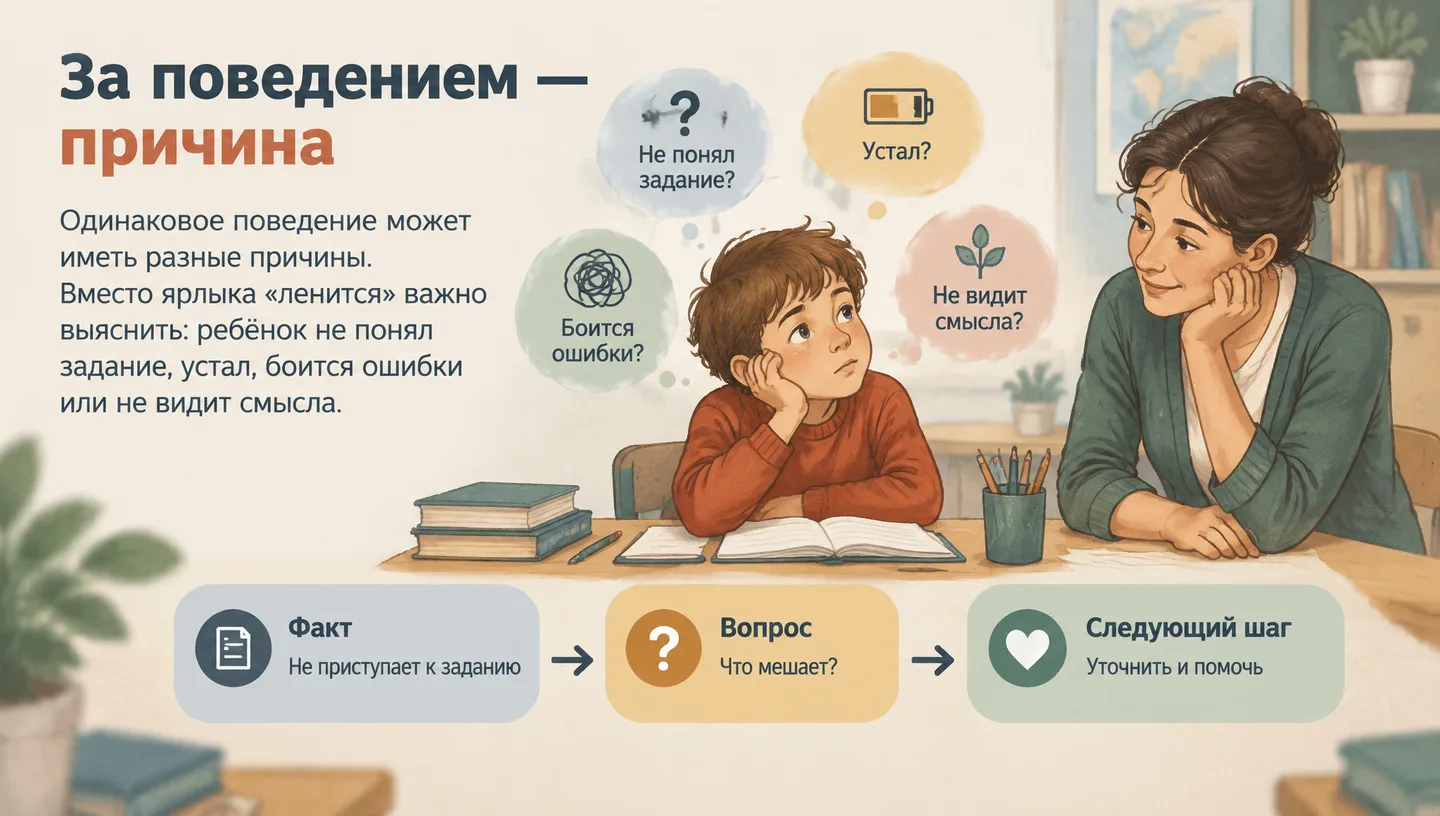 За поведением — причина