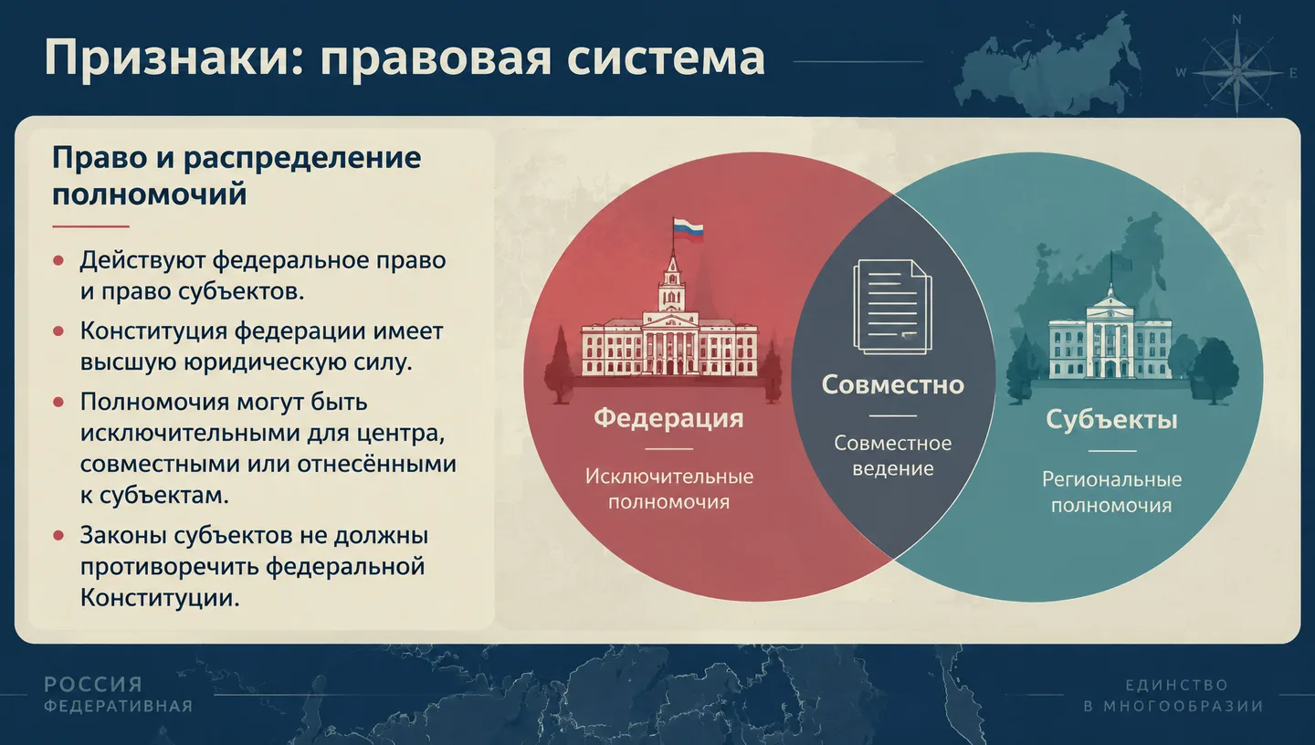Признаки: правовая система