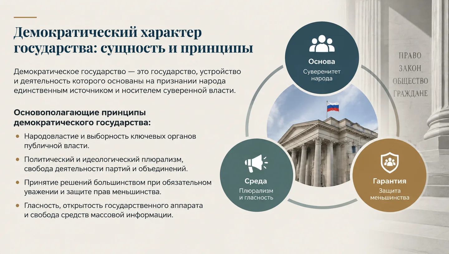 Демократический характер государства: сущность и принципы