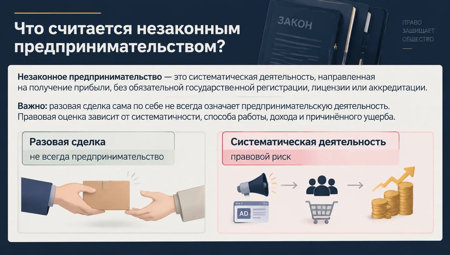 Что считается незаконным предпринимательством?