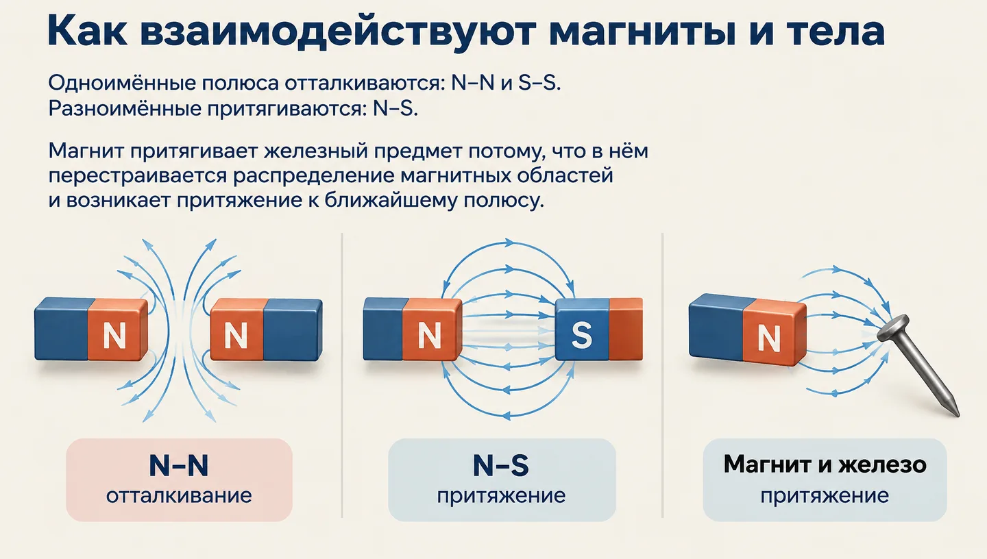 Как взаимодействуют магниты и тела