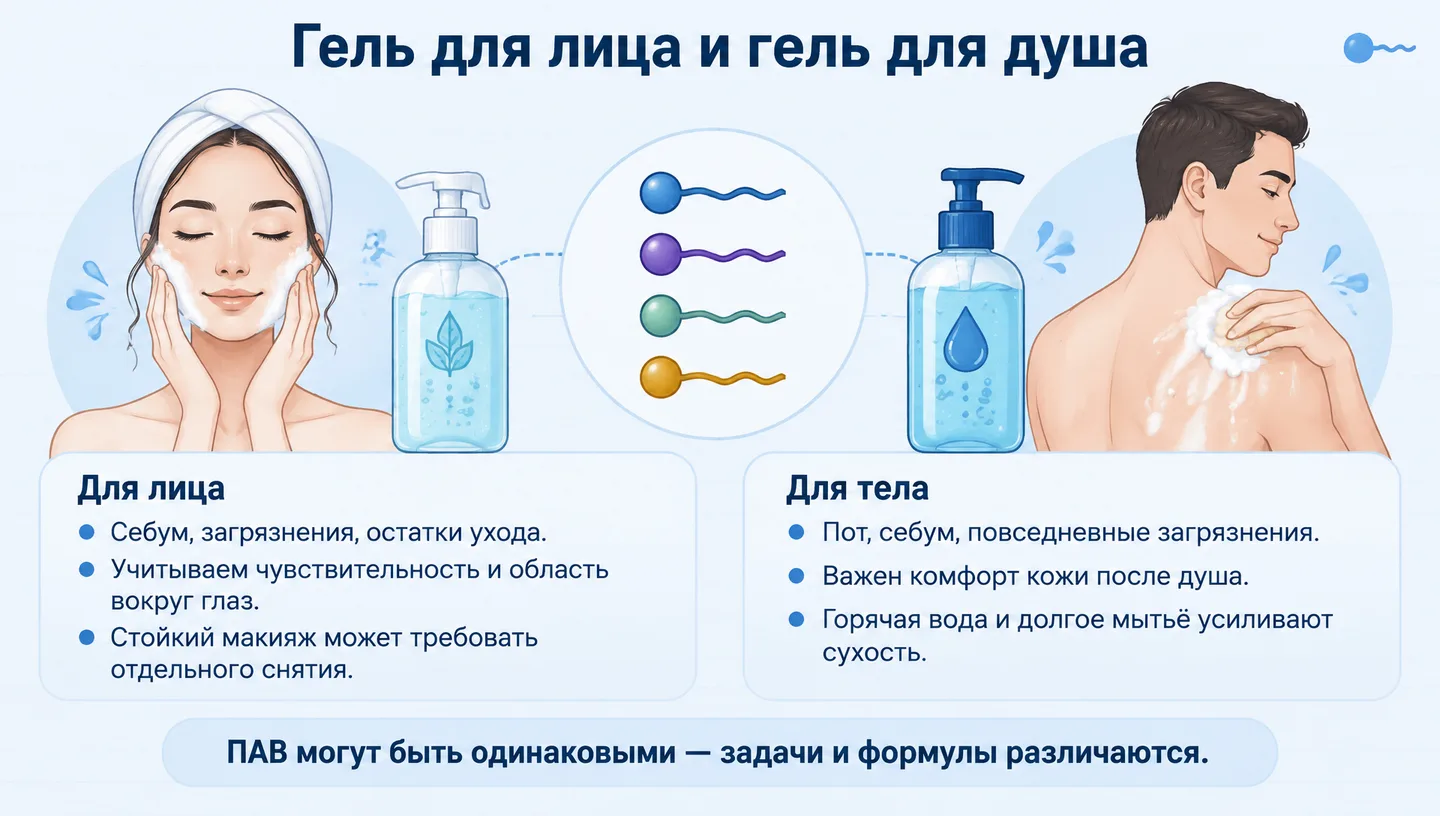 Гель для лица и гель для душа