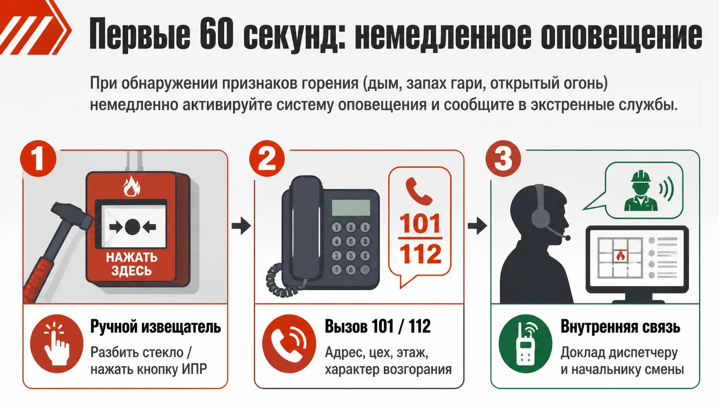 Первые 60 секунд: немедленное оповещение