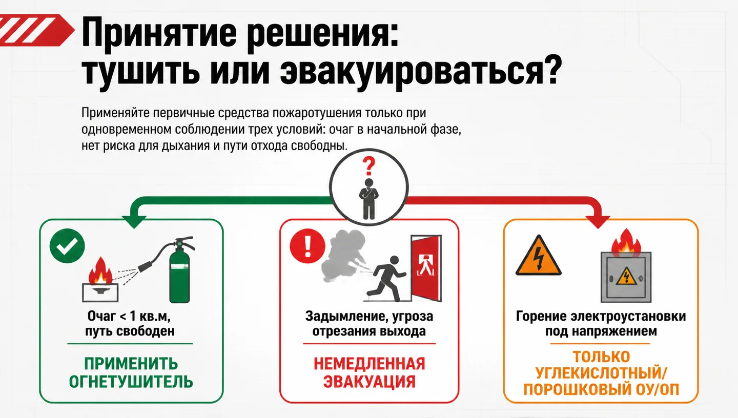 Принятие решения: тушить или эвакуироваться?
