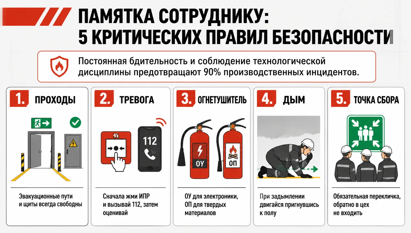 Памятка сотруднику: 5 критических правил безопасности