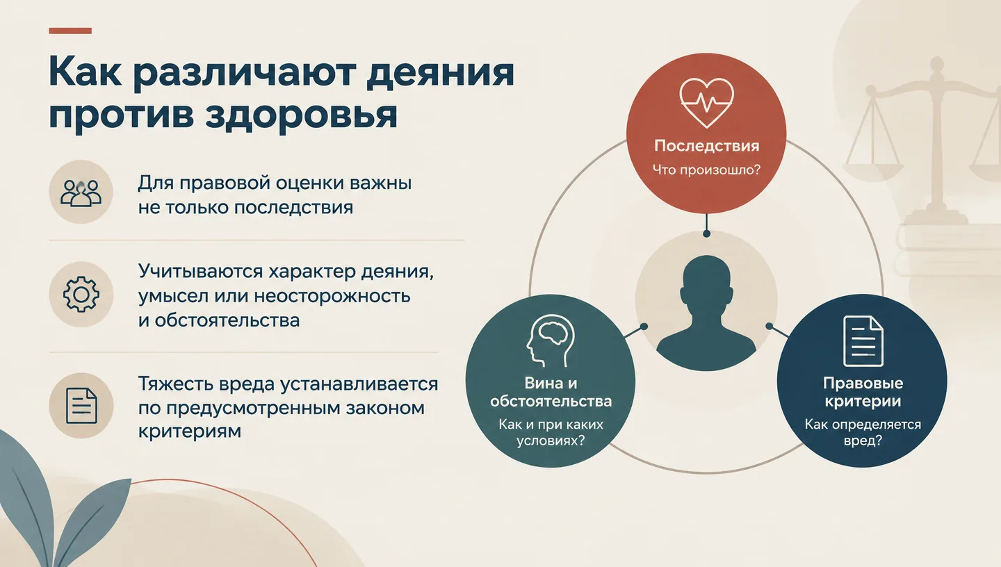 Как различают деяния против здоровья