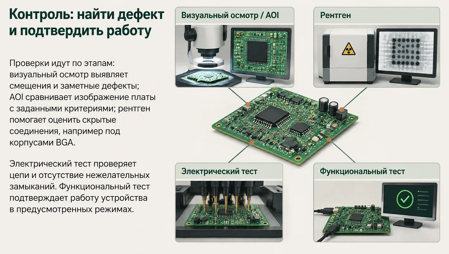 Контроль: найти дефект и подтвердить работу