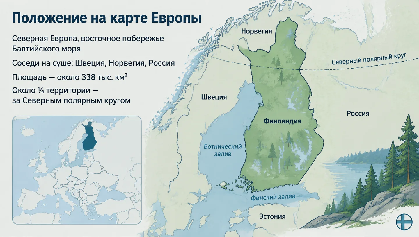 Положение на карте Европы
