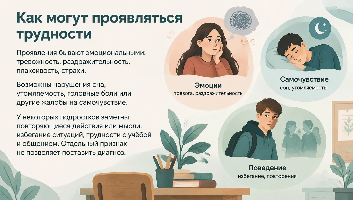 Как могут проявляться трудности