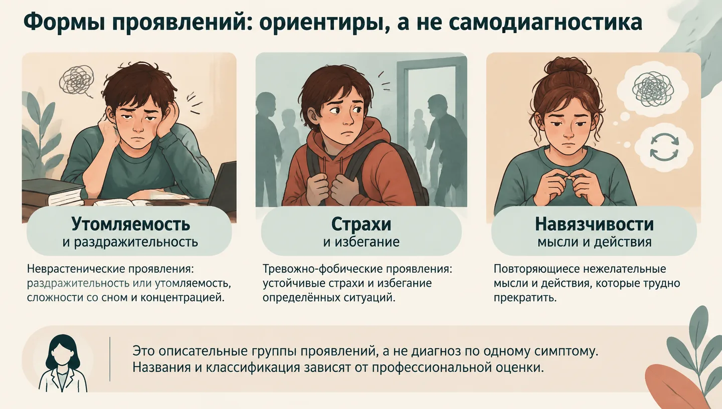 Формы проявлений: ориентиры, а не самодиагностика